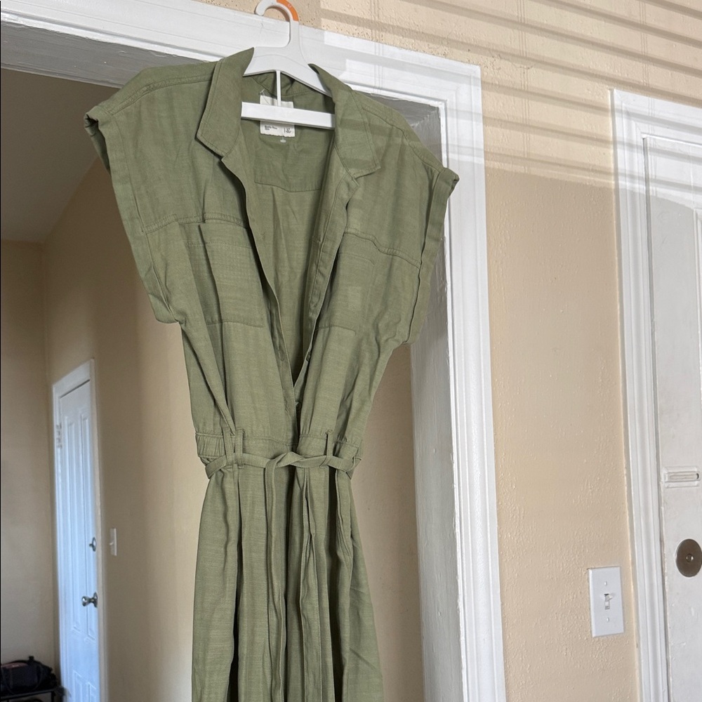 Abercrombie & Fitch Olive Green Utility Jumpsuit in Large Tall